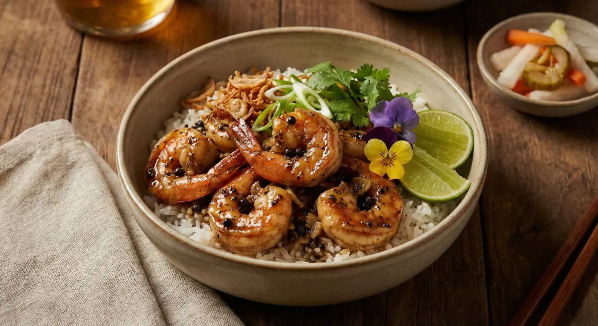 黑椒虾仁盖饭 - 吃瓜网 海鲜系列